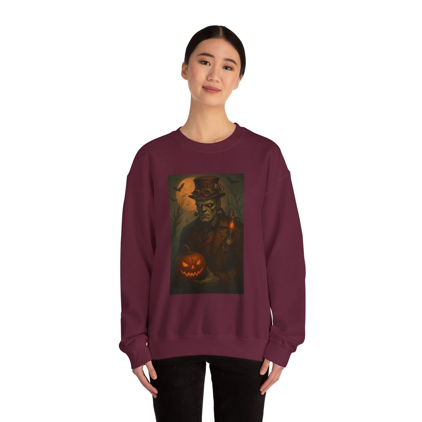 Halloween-Themed Unisex Crewneck Sweatshirt, Spooky Apparel, Autumn Fashion, Warm Fall Clothing, Pumpkin Decor, Seasonal Gift