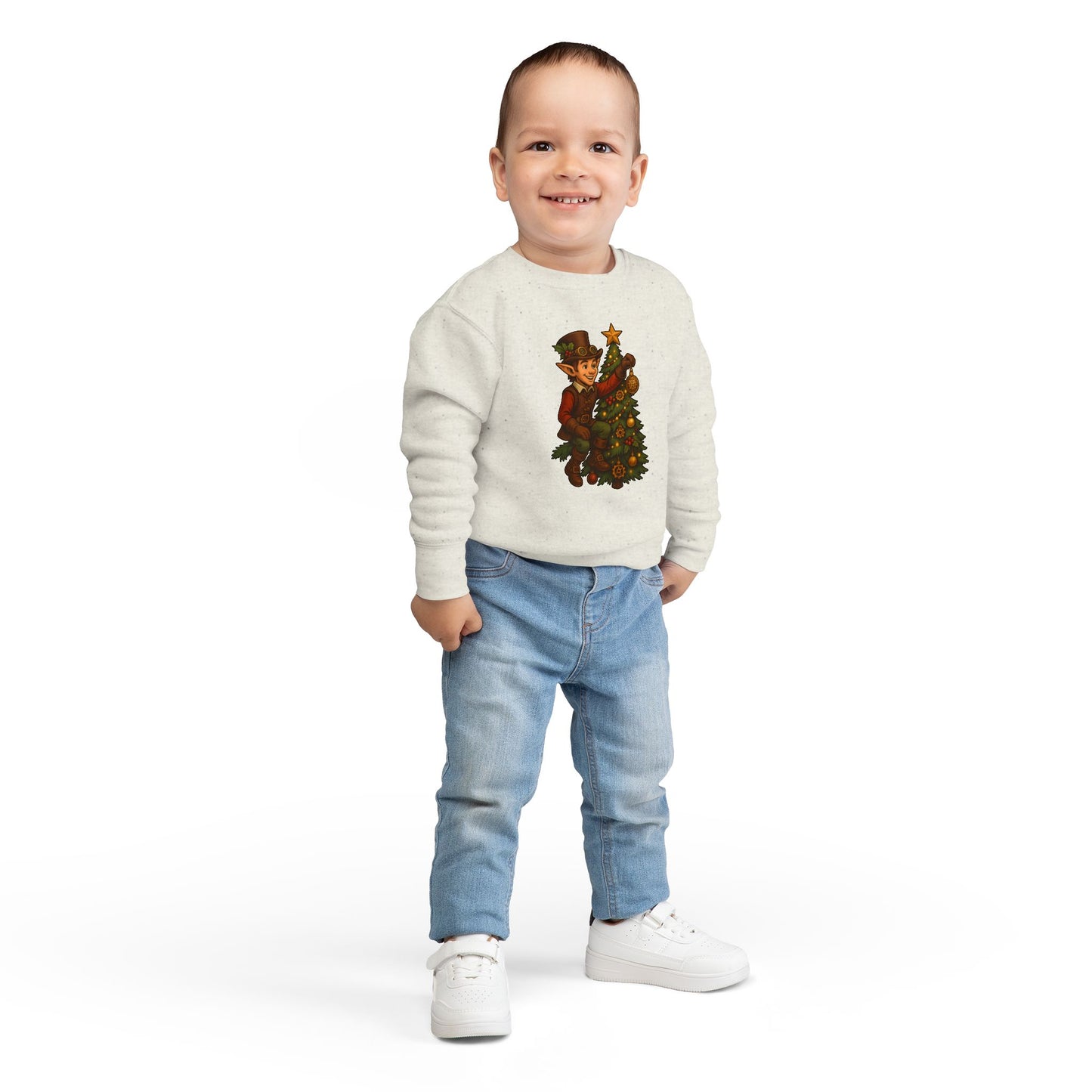 Christmas Elf Toddler Sweatshirt, Cozy Holiday Apparel, Kids Gift, Cute Christmas Sweater, Festive Toddler Clothing, Winter Holiday Outfit
