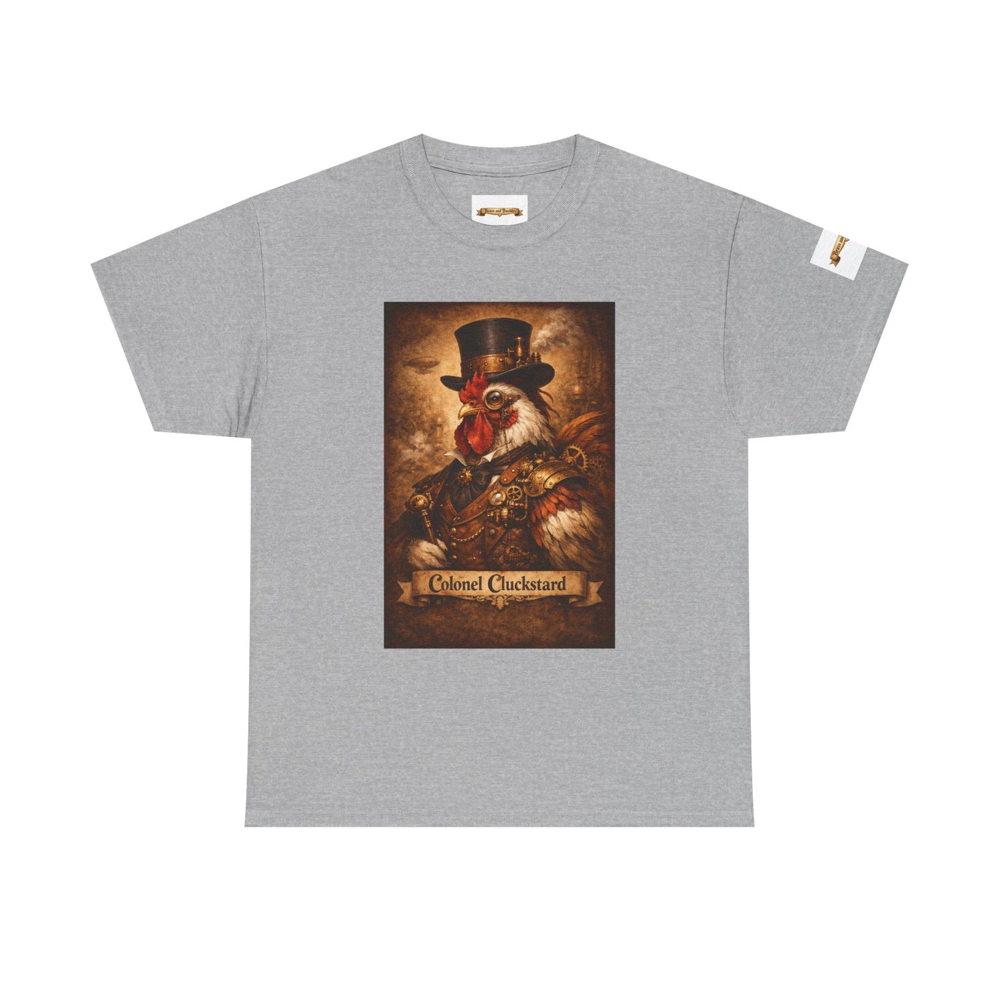 Steampunk Rooster Barnyard Ruler T-Shirt — Coop Protector Tee