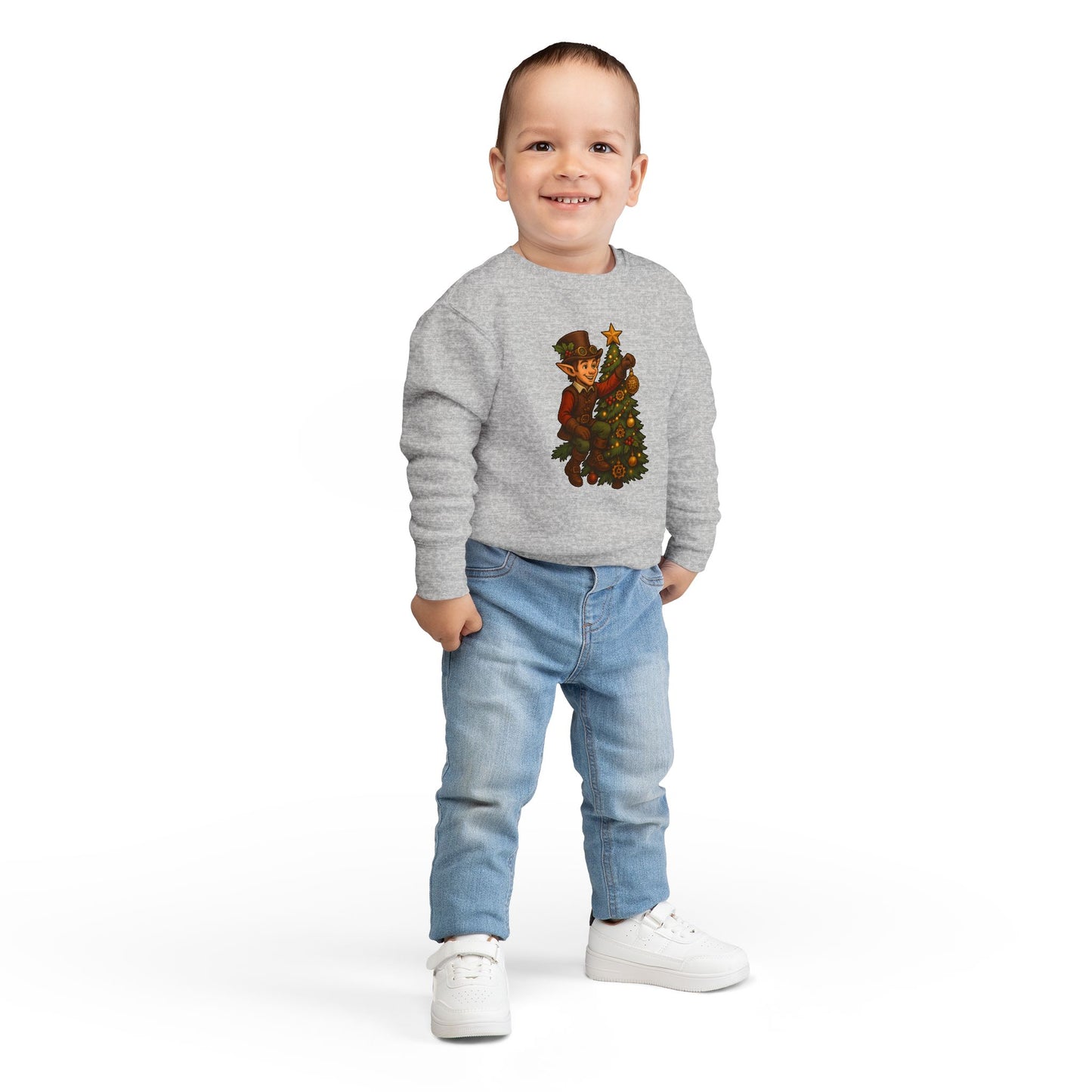 Christmas Elf Toddler Sweatshirt, Cozy Holiday Apparel, Kids Gift, Cute Christmas Sweater, Festive Toddler Clothing, Winter Holiday Outfit