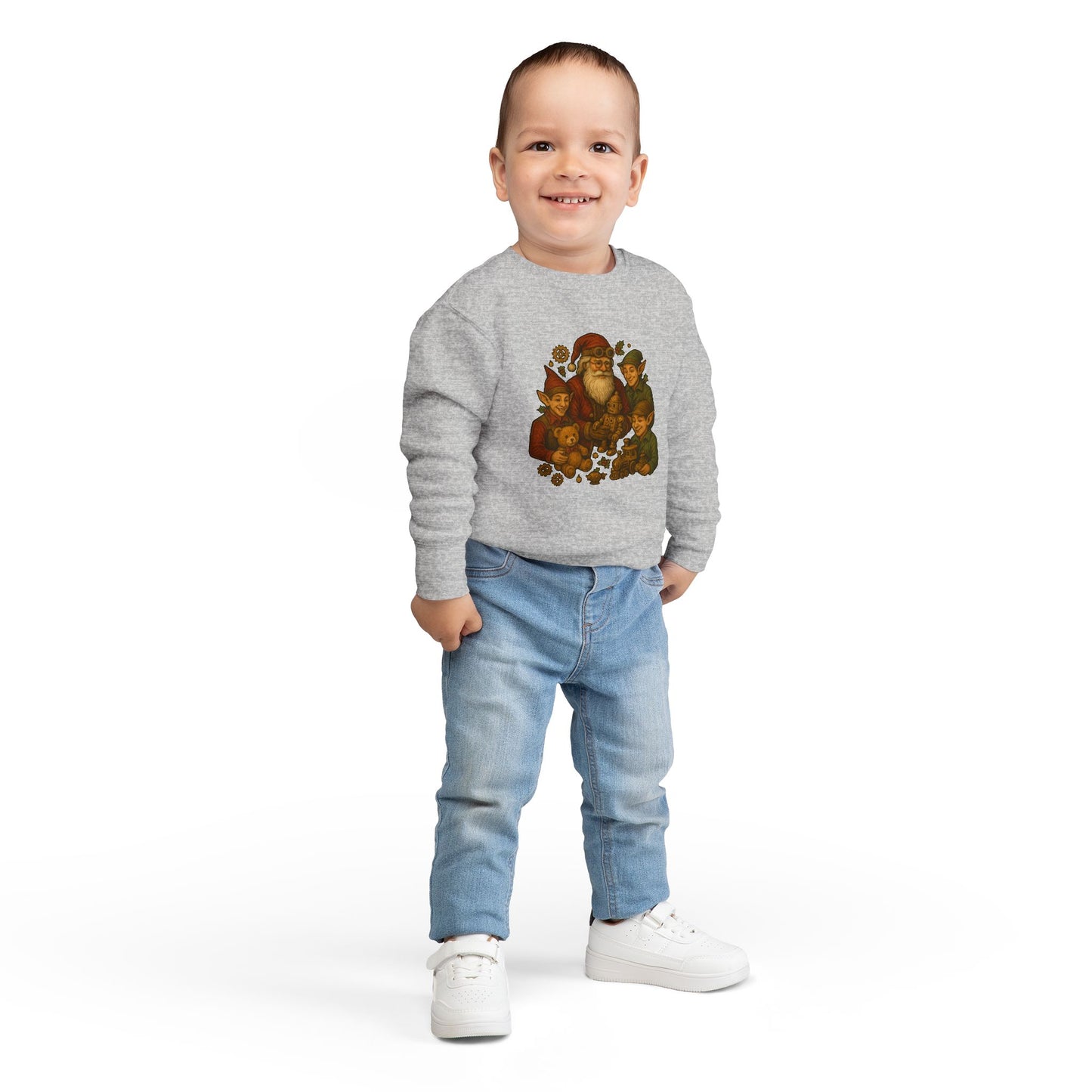 Cozy Santa Elf Toddler Sweatshirt, Cute Kids Pullover, Christmas Gift, Holiday Apparel, Preschool Shirt, Winter Fashion