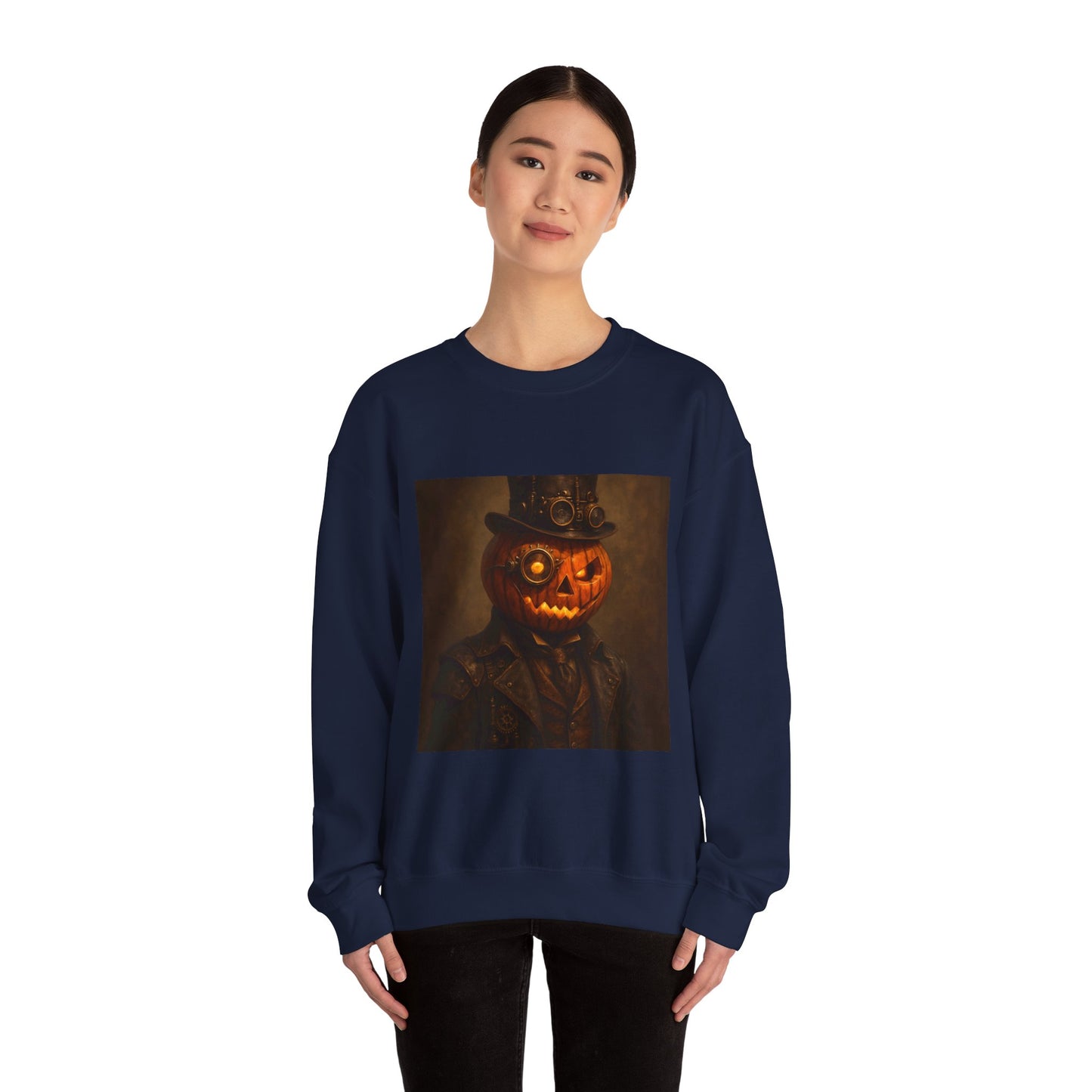 Halloween Pumpkin Art Crewneck Sweatshirt, Cozy Fall Fashion, Pumpkin Lover Gift, Unisex Sweater for Halloween, Unique Sweatshirt Gift
