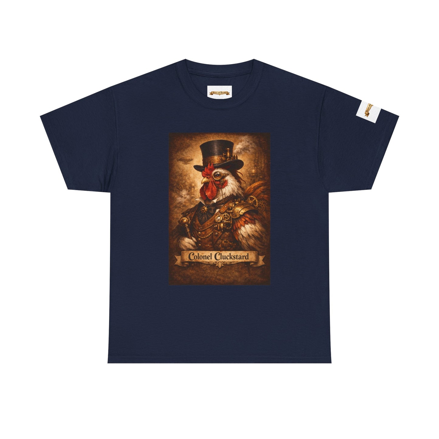 Steampunk Rooster Barnyard Ruler T-Shirt — Coop Protector Tee