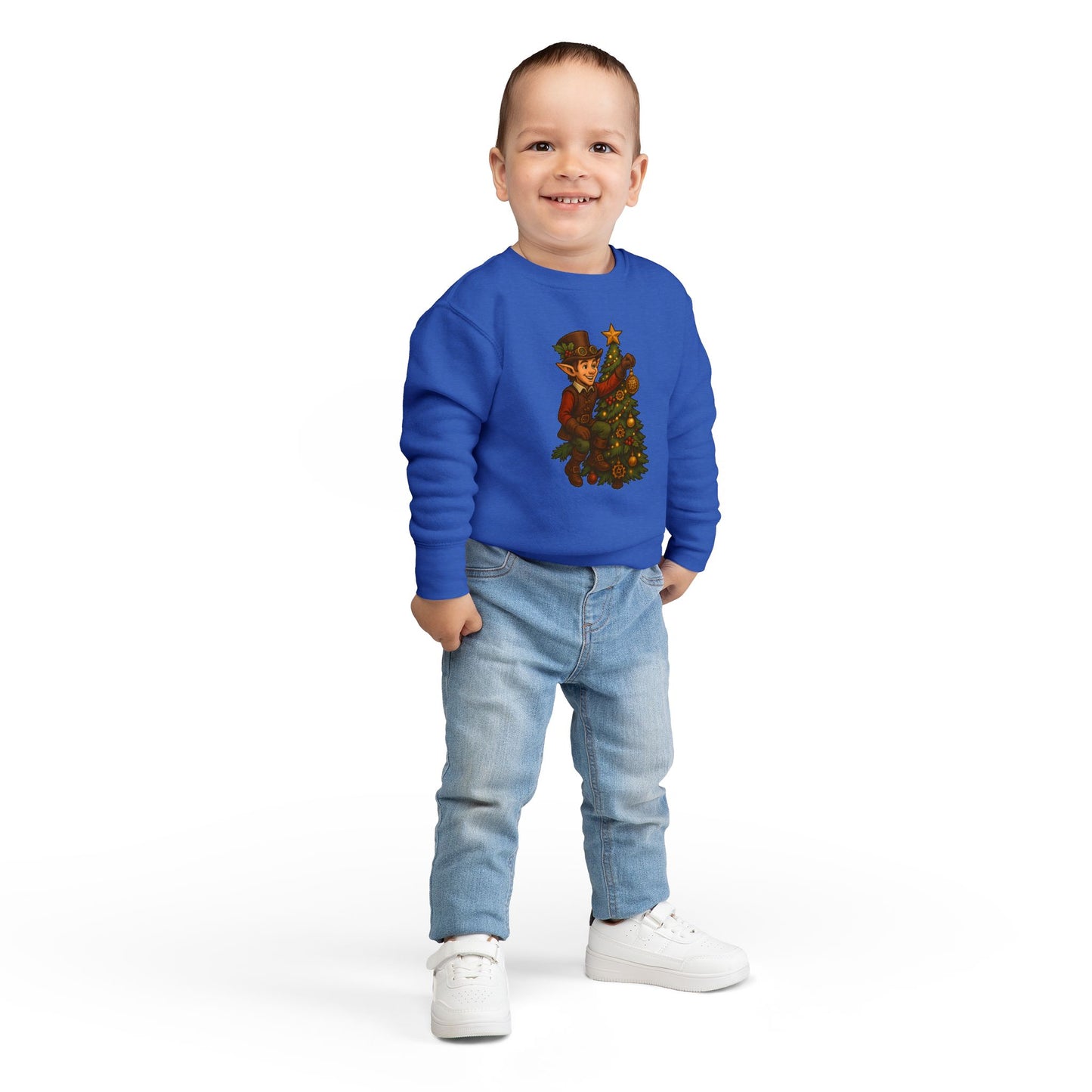 Christmas Elf Toddler Sweatshirt, Cozy Holiday Apparel, Kids Gift, Cute Christmas Sweater, Festive Toddler Clothing, Winter Holiday Outfit