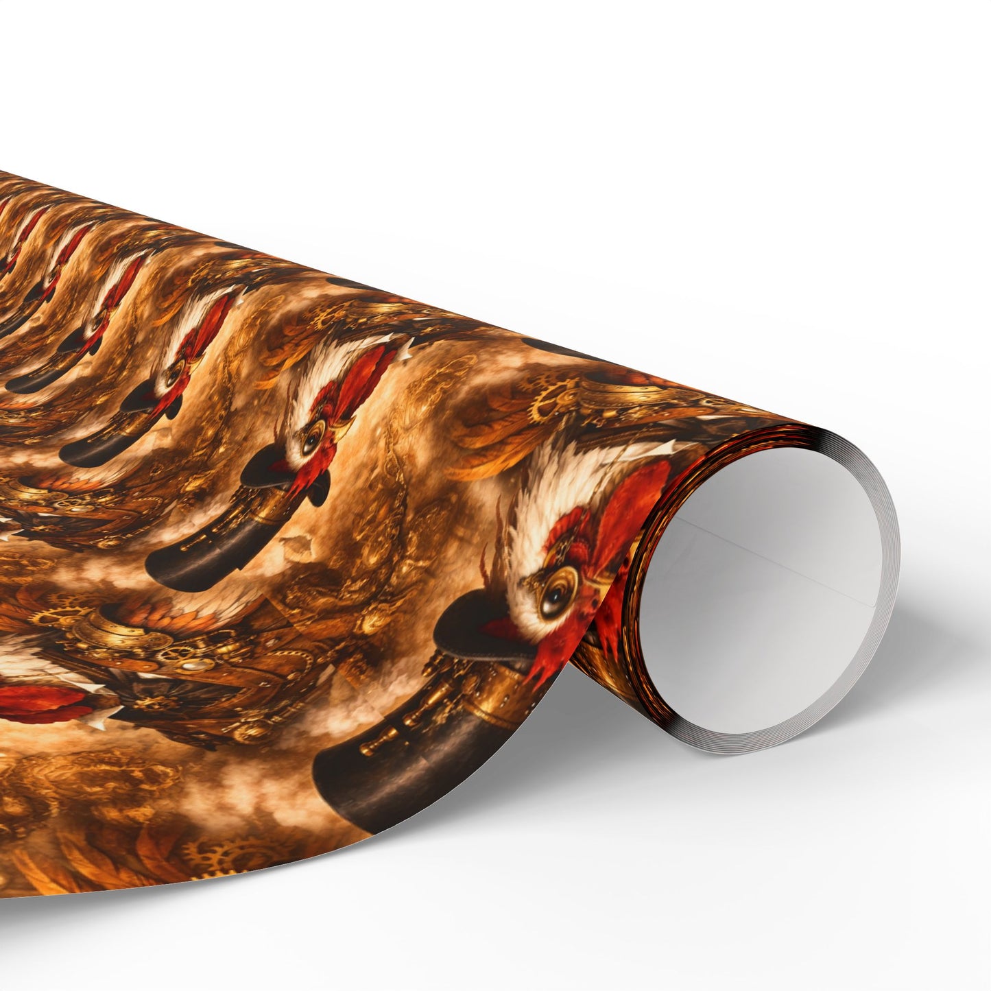Wrapping Paper Roll — Rustic Rooster Farmhouse Pattern Featuring Colonel Cluckster