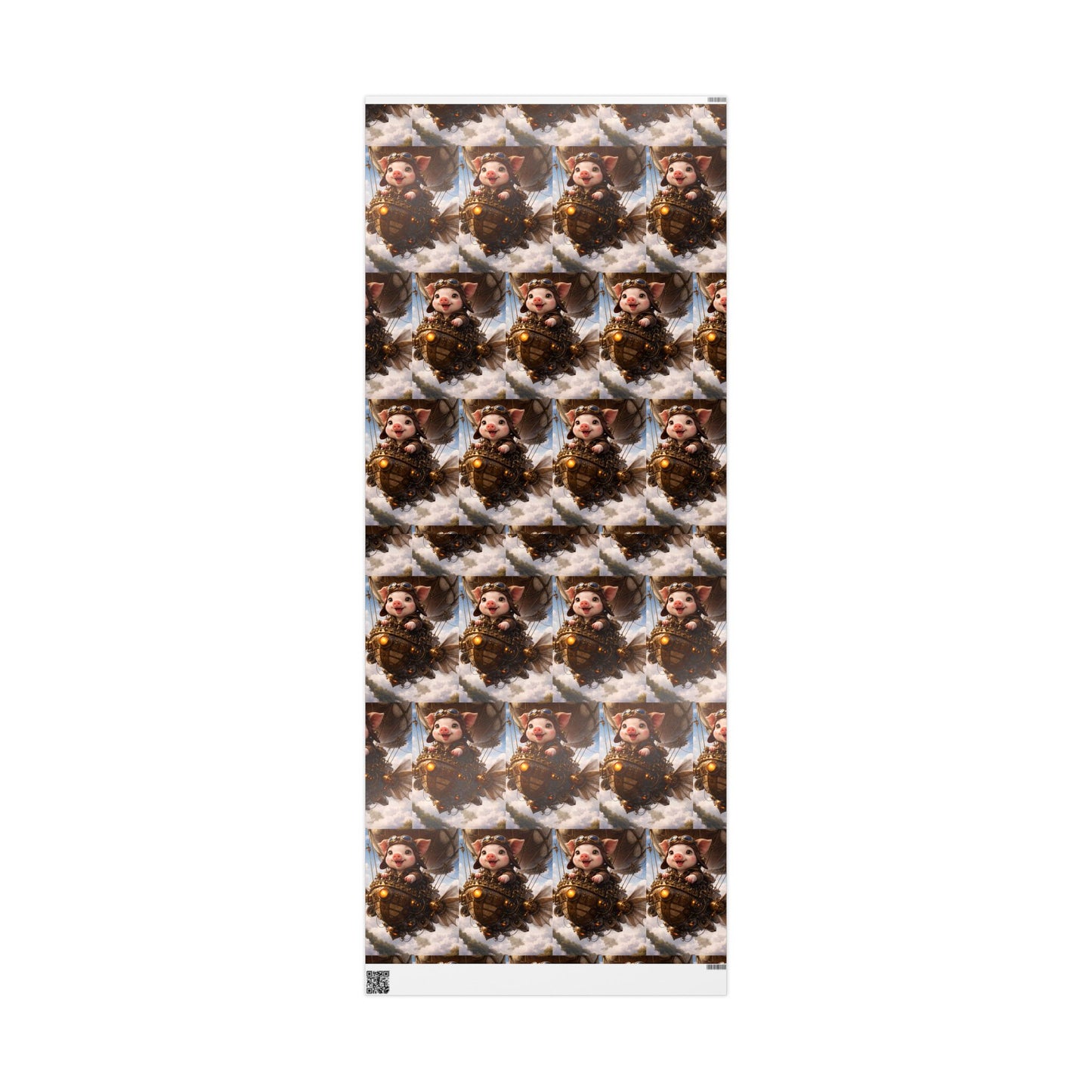 Blue Fantasy Piglet Wrapping Paper - Steampunk Gift Wrap Roll