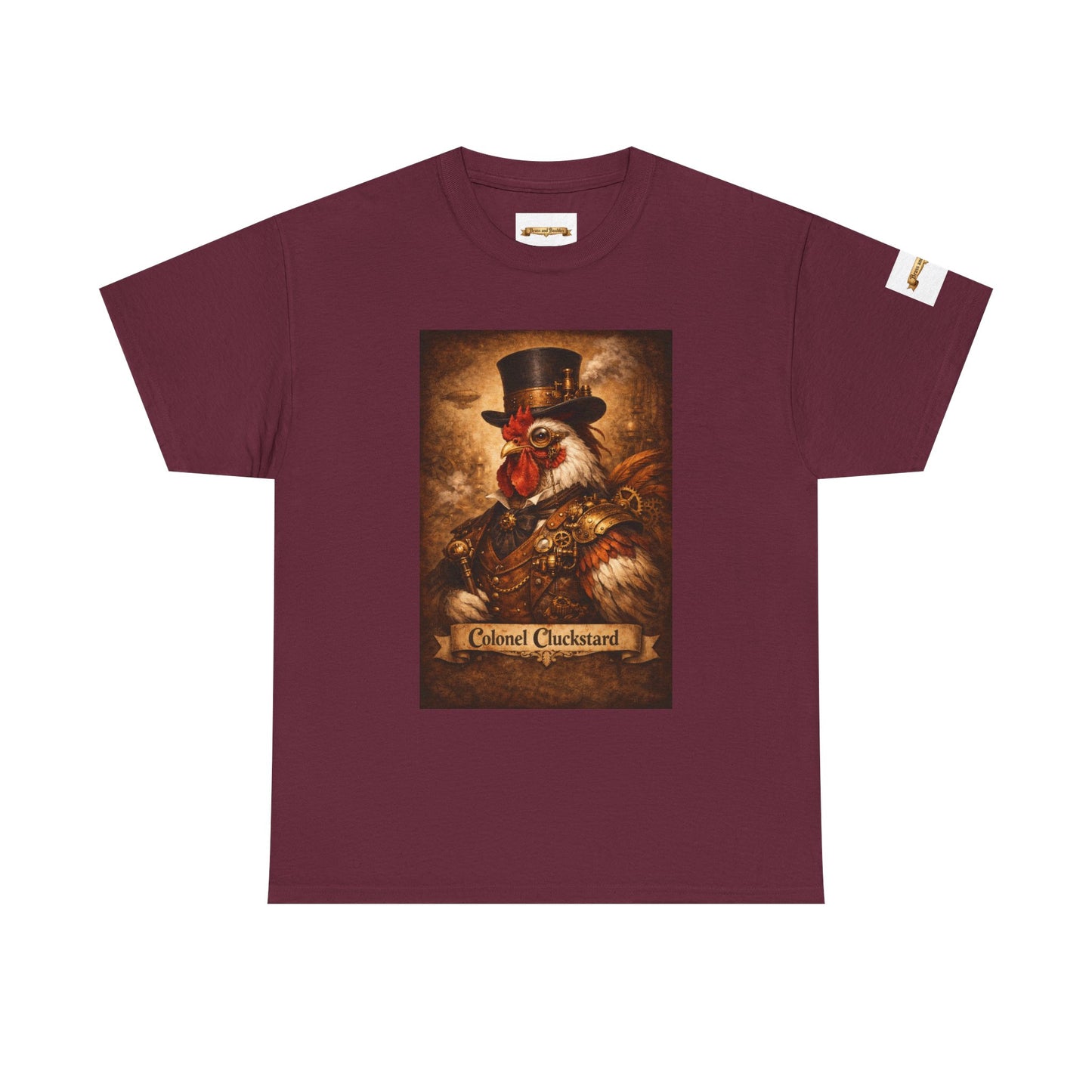 Steampunk Rooster Barnyard Ruler T-Shirt — Coop Protector Tee