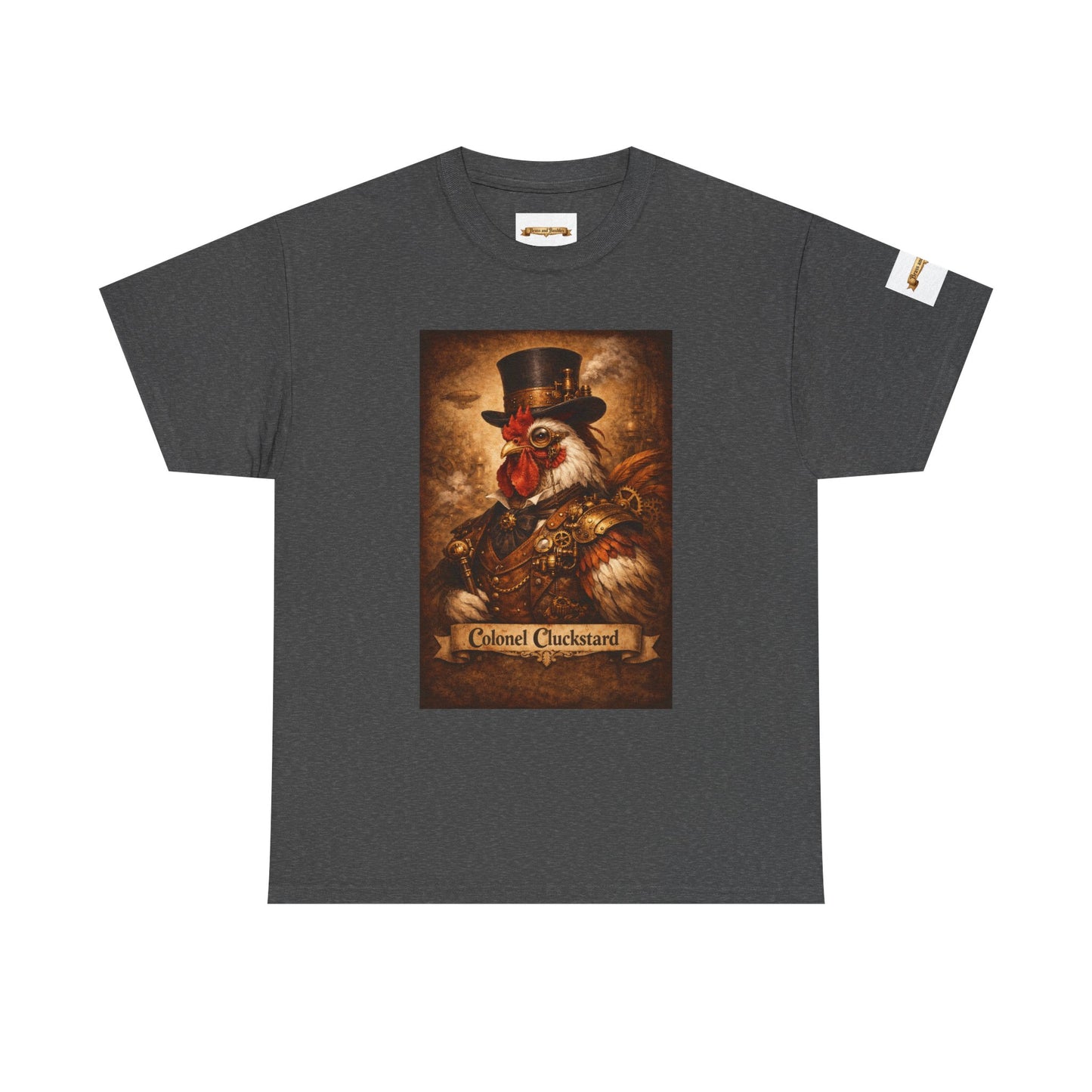Steampunk Rooster Barnyard Ruler T-Shirt — Coop Protector Tee