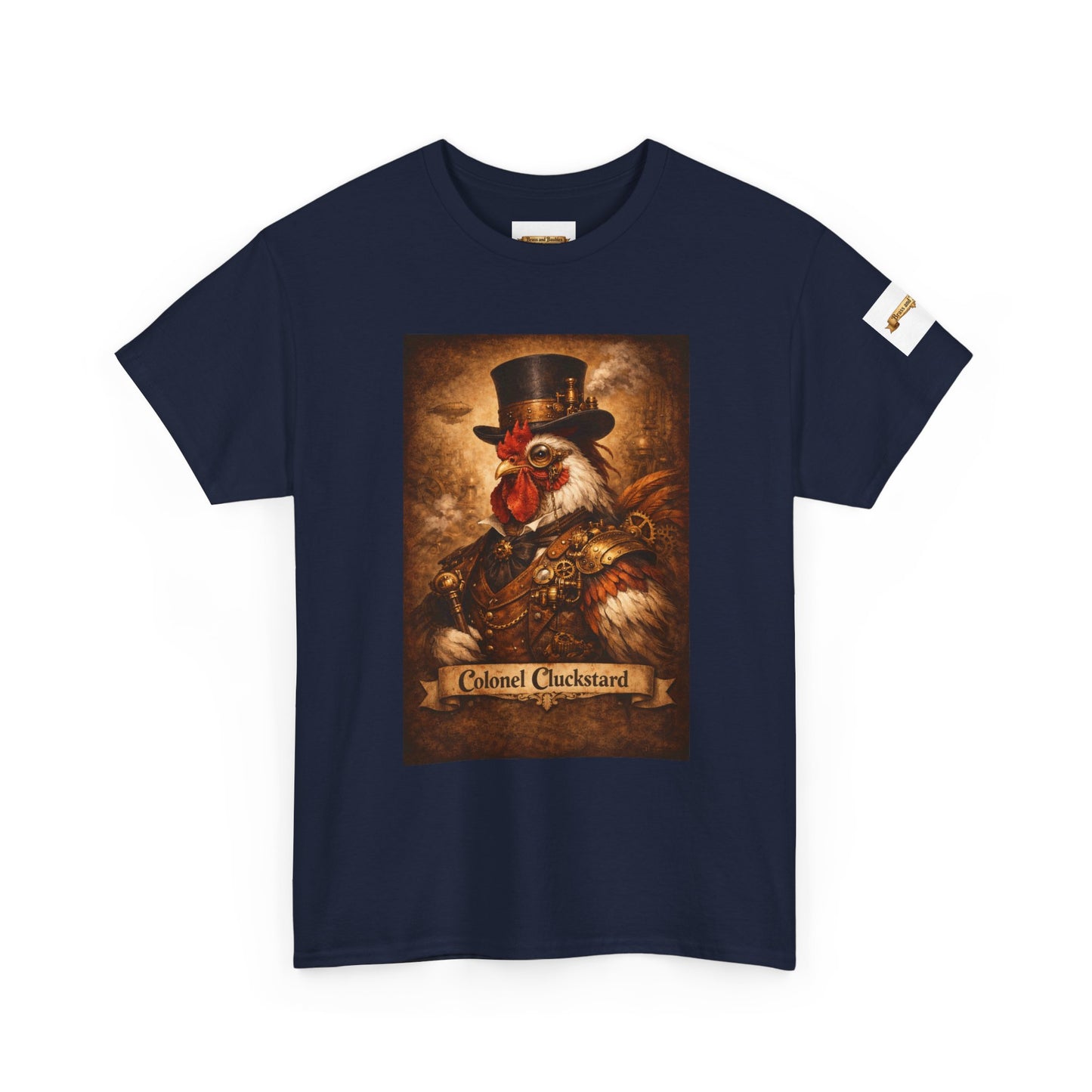 Steampunk Rooster Barnyard Ruler T-Shirt — Coop Protector Tee