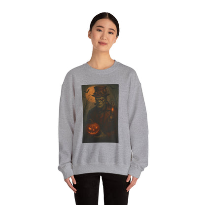 Halloween-Themed Unisex Crewneck Sweatshirt, Spooky Apparel, Autumn Fashion, Warm Fall Clothing, Pumpkin Decor, Seasonal Gift