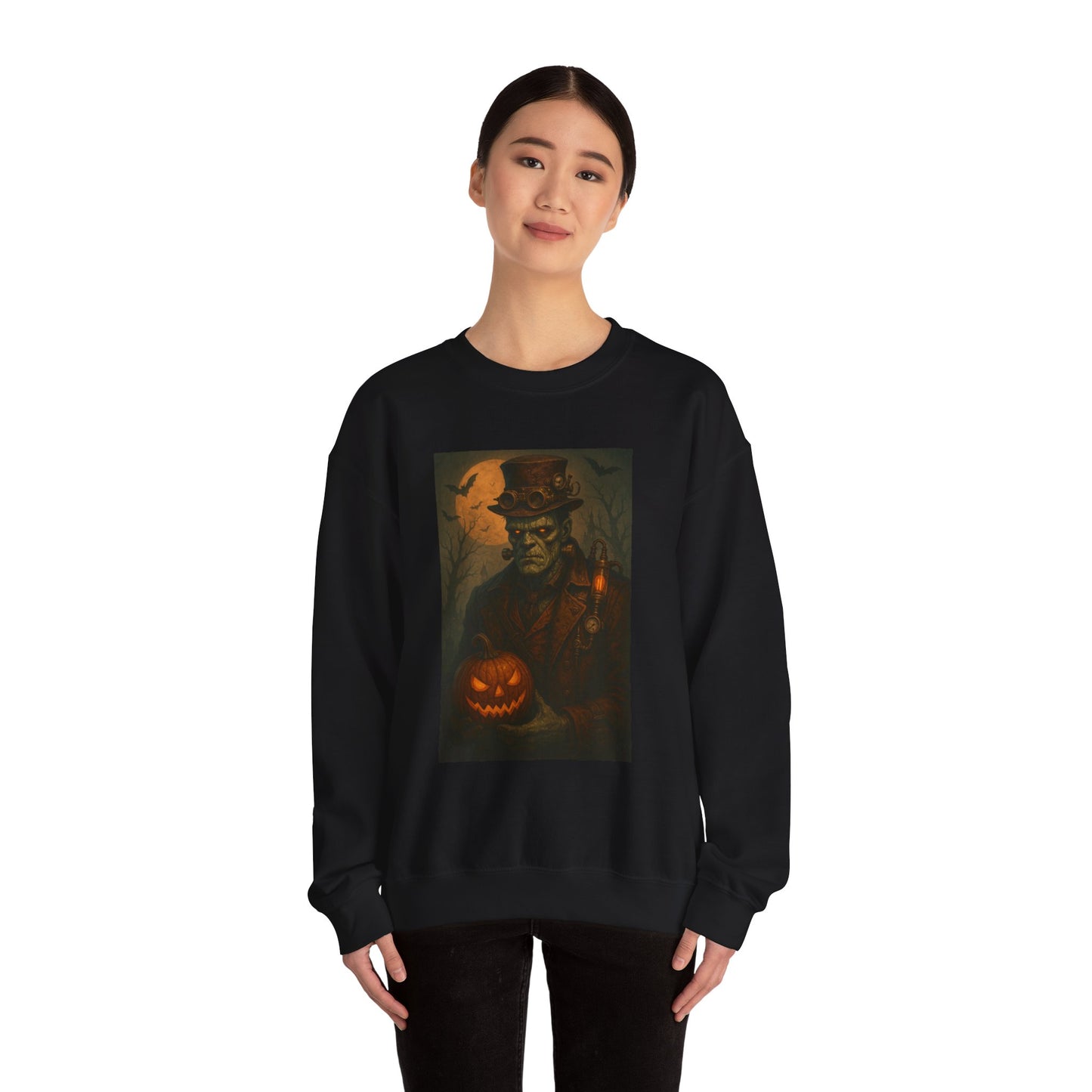 Halloween-Themed Unisex Crewneck Sweatshirt, Spooky Apparel, Autumn Fashion, Warm Fall Clothing, Pumpkin Decor, Seasonal Gift