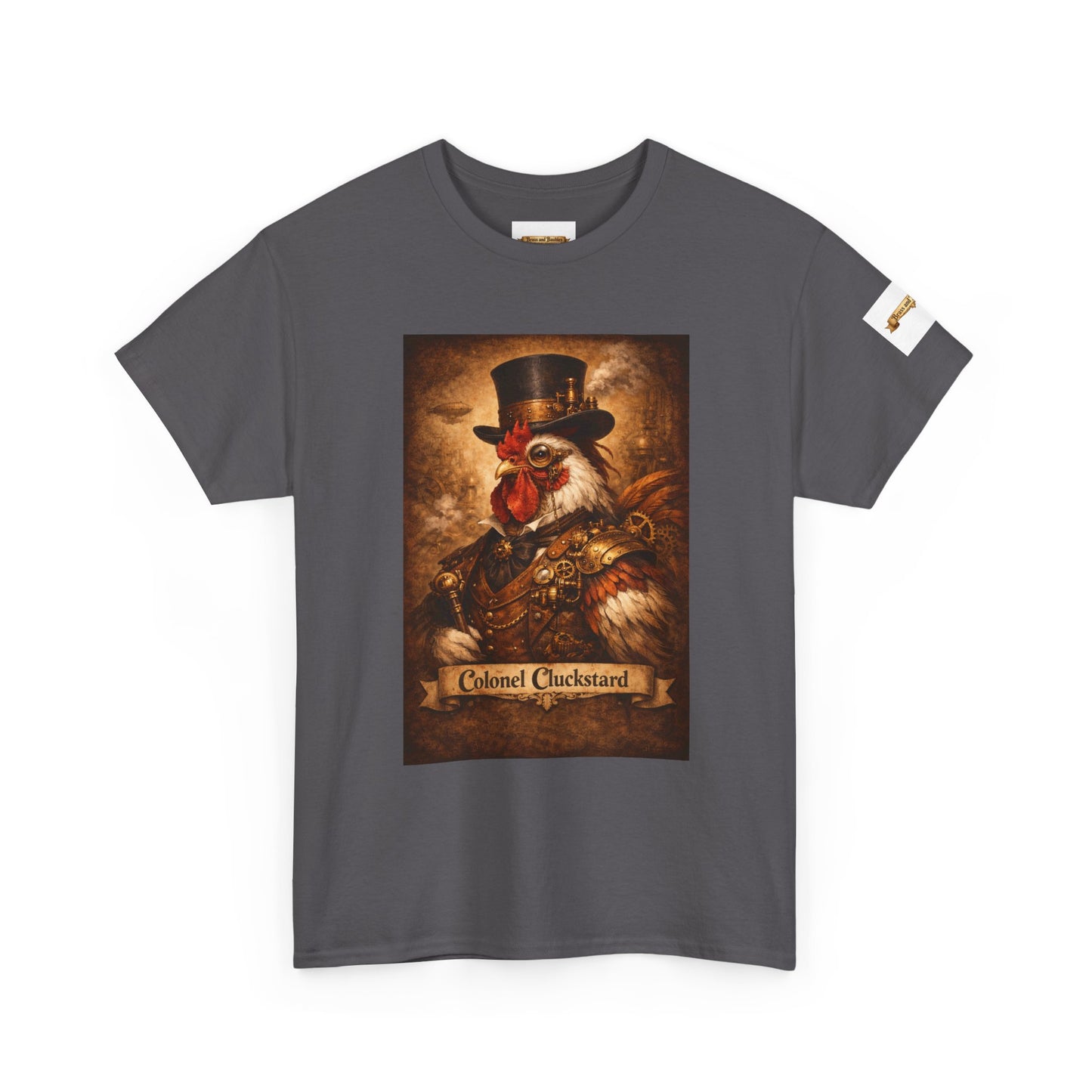 Steampunk Rooster Barnyard Ruler T-Shirt — Coop Protector Tee
