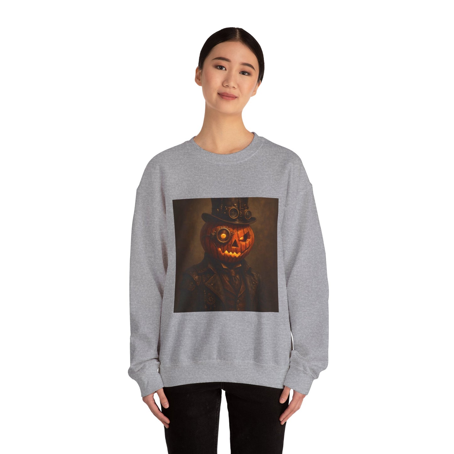 Halloween Pumpkin Art Crewneck Sweatshirt, Cozy Fall Fashion, Pumpkin Lover Gift, Unisex Sweater for Halloween, Unique Sweatshirt Gift
