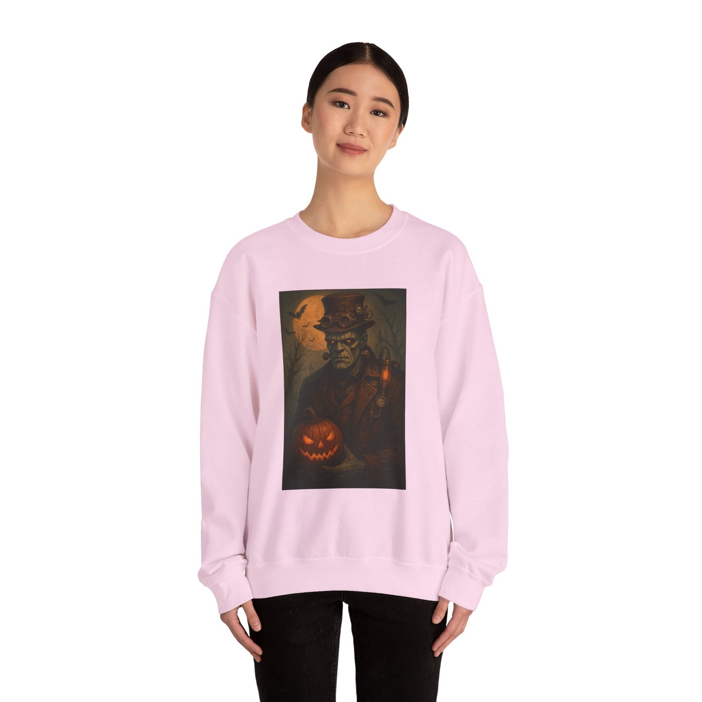 Halloween-Themed Unisex Crewneck Sweatshirt, Spooky Apparel, Autumn Fashion, Warm Fall Clothing, Pumpkin Decor, Seasonal Gift