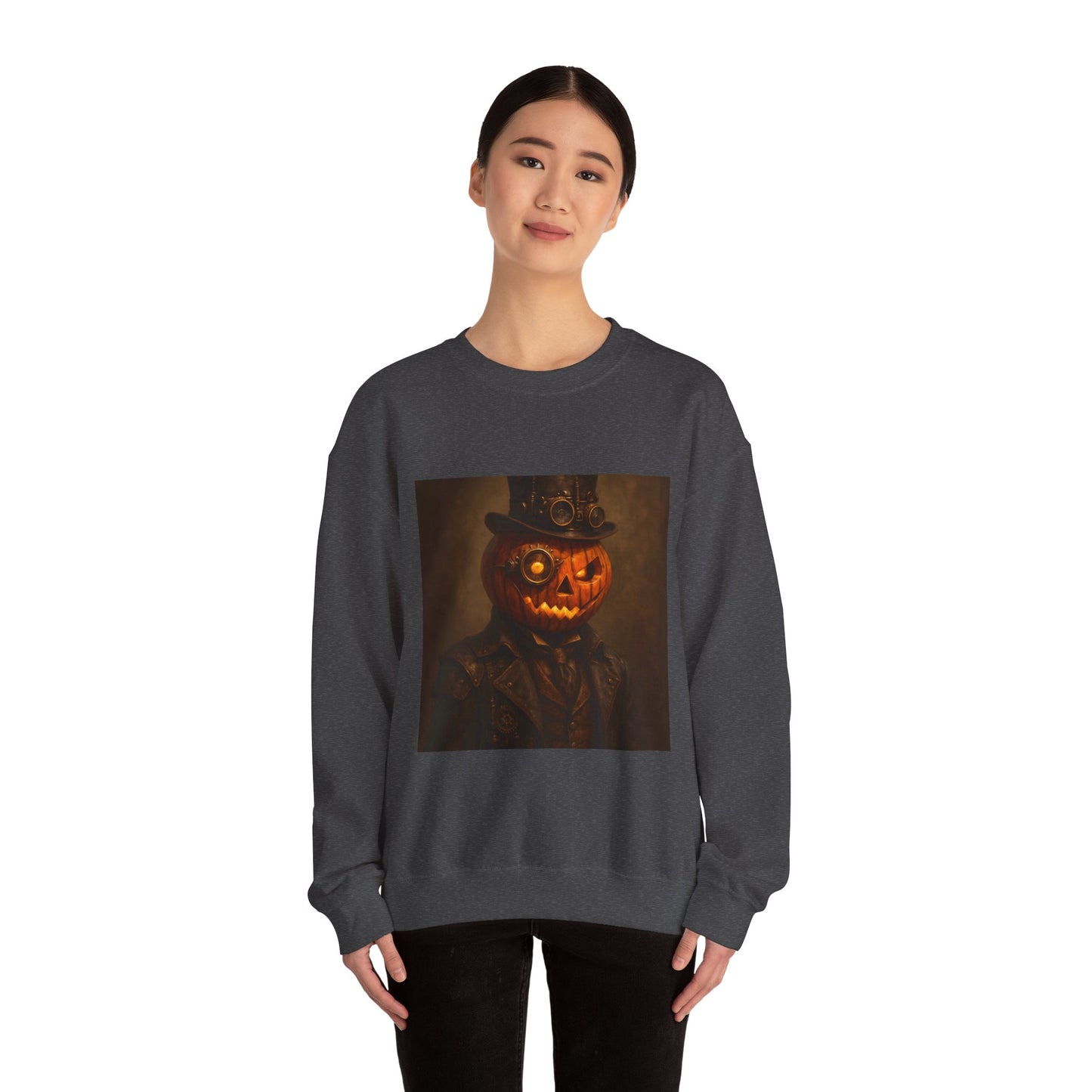 Halloween Pumpkin Art Crewneck Sweatshirt, Cozy Fall Fashion, Pumpkin Lover Gift, Unisex Sweater for Halloween, Unique Sweatshirt Gift