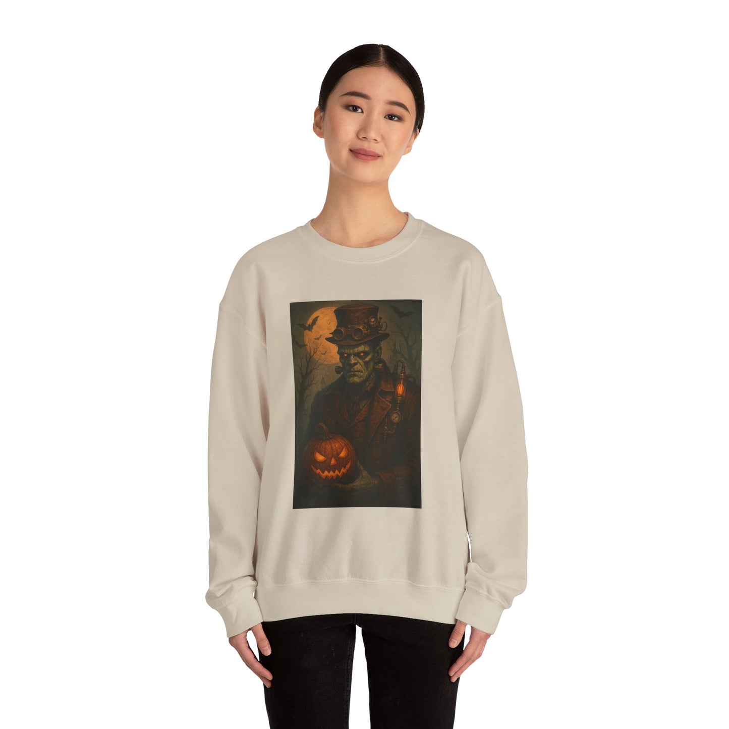 Halloween-Themed Unisex Crewneck Sweatshirt, Spooky Apparel, Autumn Fashion, Warm Fall Clothing, Pumpkin Decor, Seasonal Gift