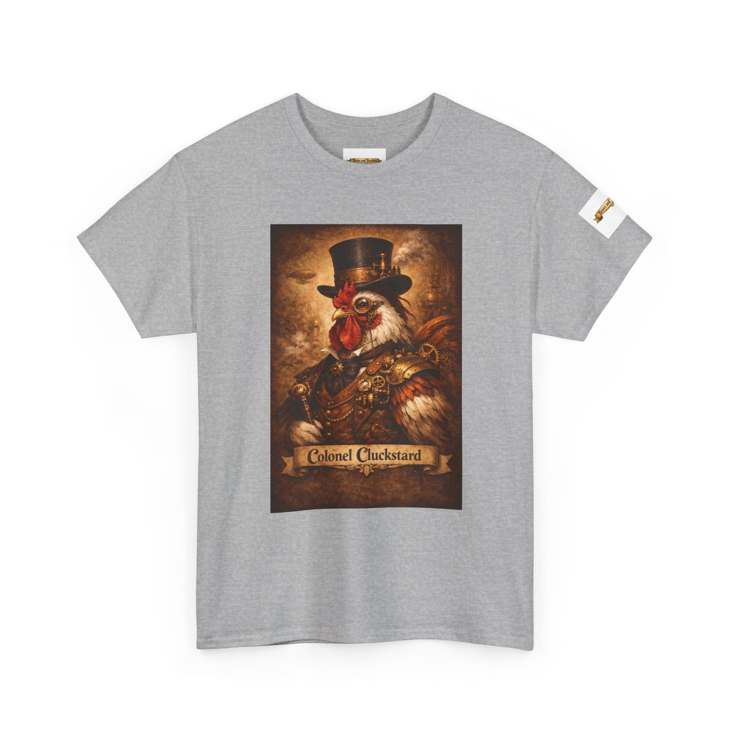Steampunk Rooster Barnyard Ruler T-Shirt — Coop Protector Tee