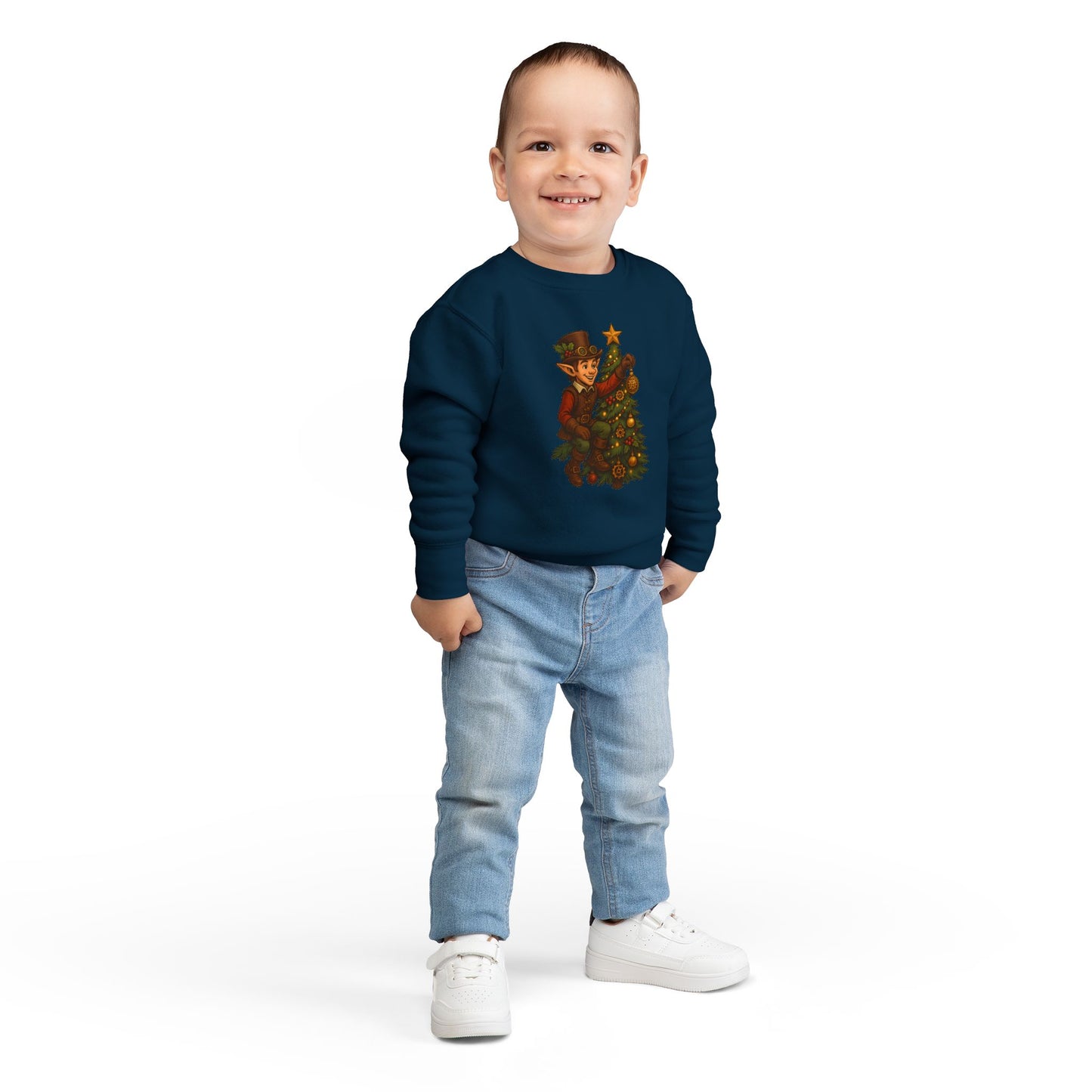 Christmas Elf Toddler Sweatshirt, Cozy Holiday Apparel, Kids Gift, Cute Christmas Sweater, Festive Toddler Clothing, Winter Holiday Outfit