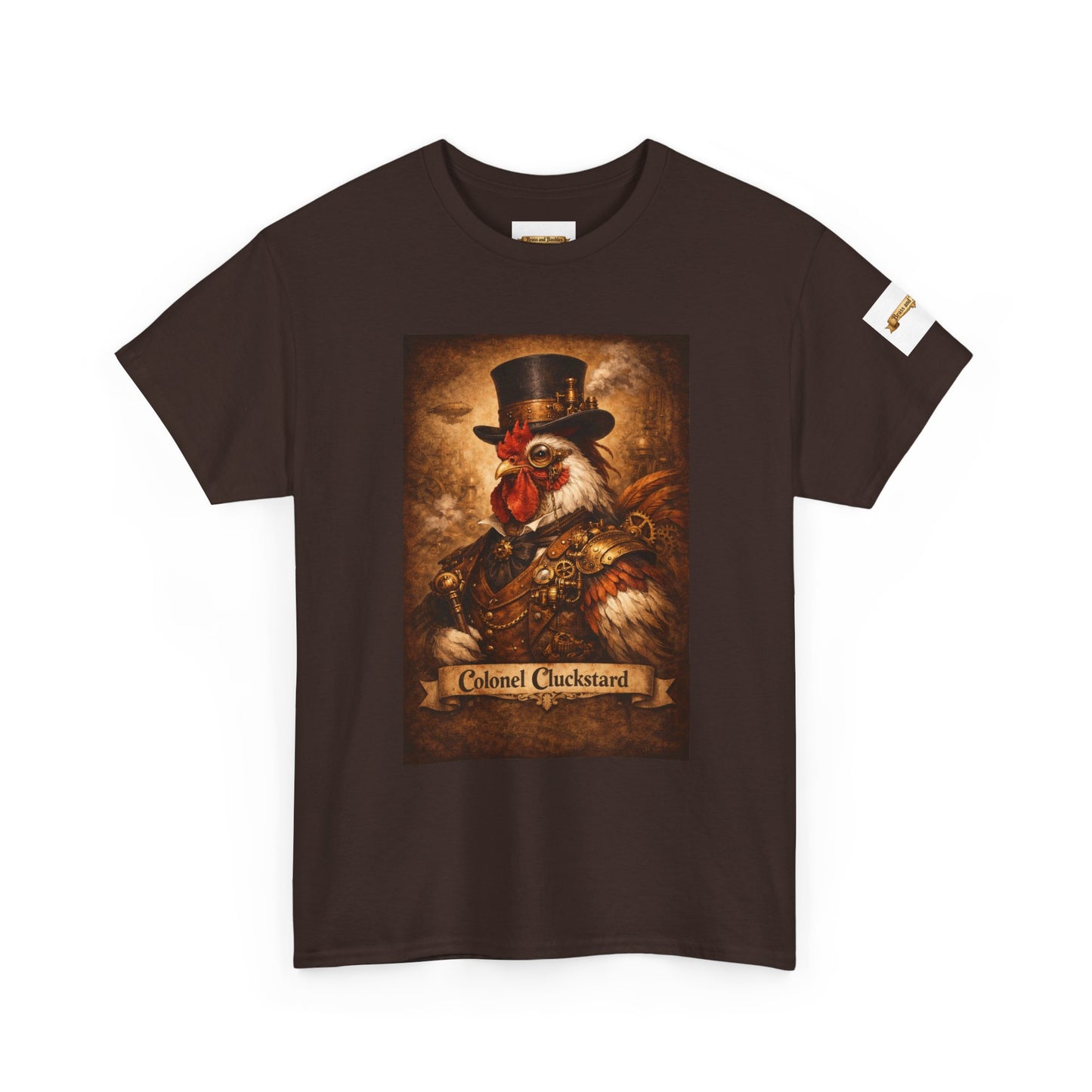 Steampunk Rooster Barnyard Ruler T-Shirt — Coop Protector Tee