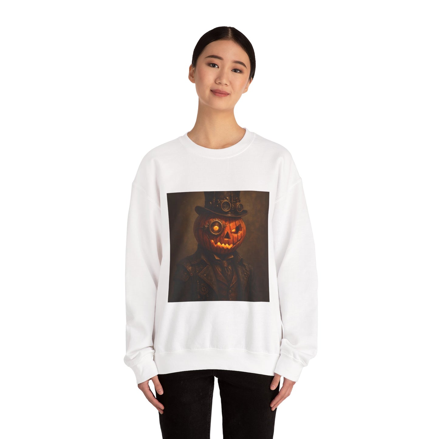 Halloween Pumpkin Art Crewneck Sweatshirt, Cozy Fall Fashion, Pumpkin Lover Gift, Unisex Sweater for Halloween, Unique Sweatshirt Gift