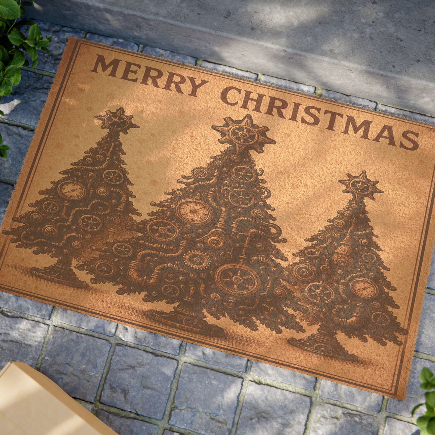 Steampunk Christmas Doormat