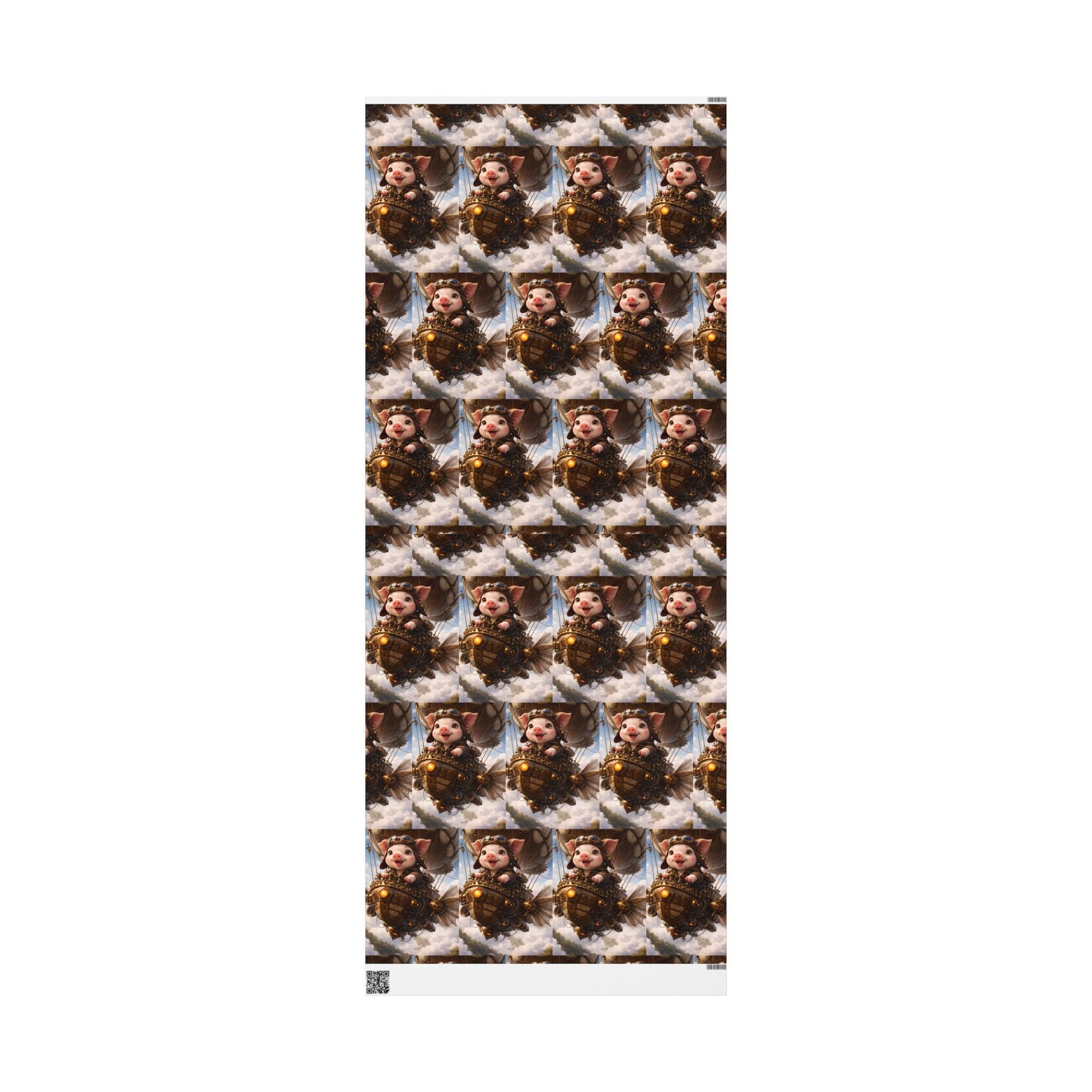 Blue Fantasy Piglet Wrapping Paper - Steampunk Gift Wrap Roll