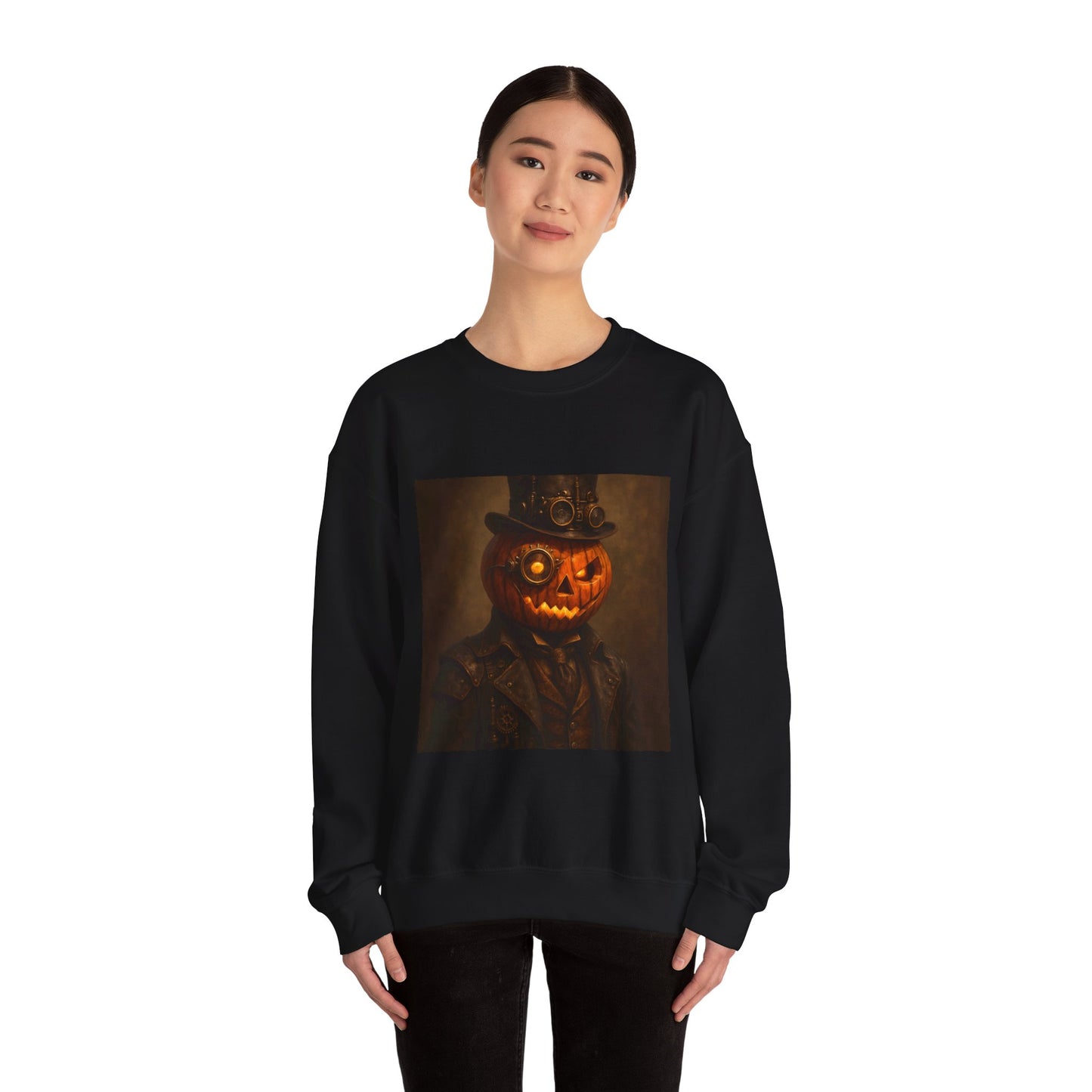 Halloween Pumpkin Art Crewneck Sweatshirt, Cozy Fall Fashion, Pumpkin Lover Gift, Unisex Sweater for Halloween, Unique Sweatshirt Gift