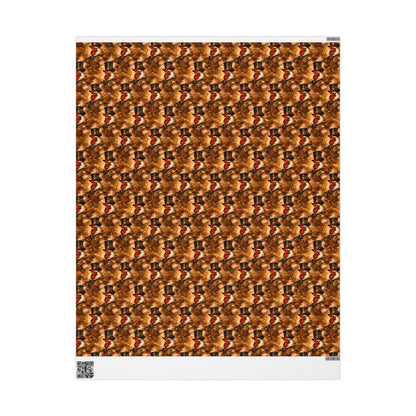 Wrapping Paper Roll — Rustic Rooster Farmhouse Pattern Featuring Colonel Cluckster