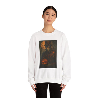 Halloween-Themed Unisex Crewneck Sweatshirt, Spooky Apparel, Autumn Fashion, Warm Fall Clothing, Pumpkin Decor, Seasonal Gift