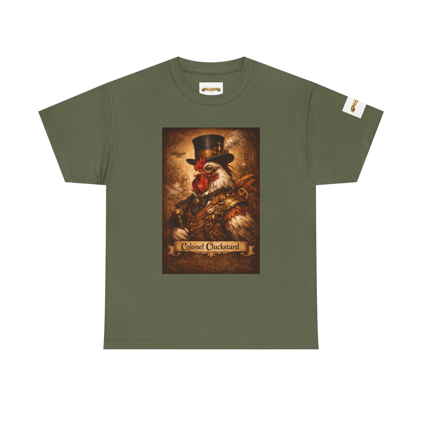 Steampunk Rooster Barnyard Ruler T-Shirt — Coop Protector Tee