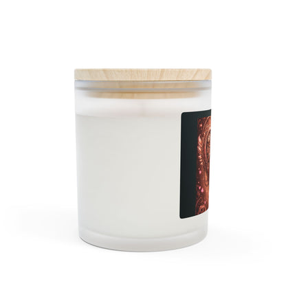 Steampunk Rose Gold Heart Frosted Glass Candle — Romantic 11oz Scented Gift
