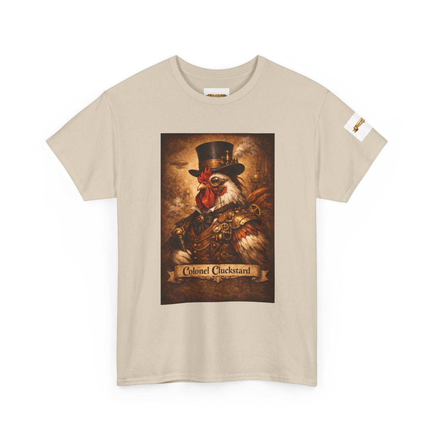 Steampunk Rooster Barnyard Ruler T-Shirt — Coop Protector Tee