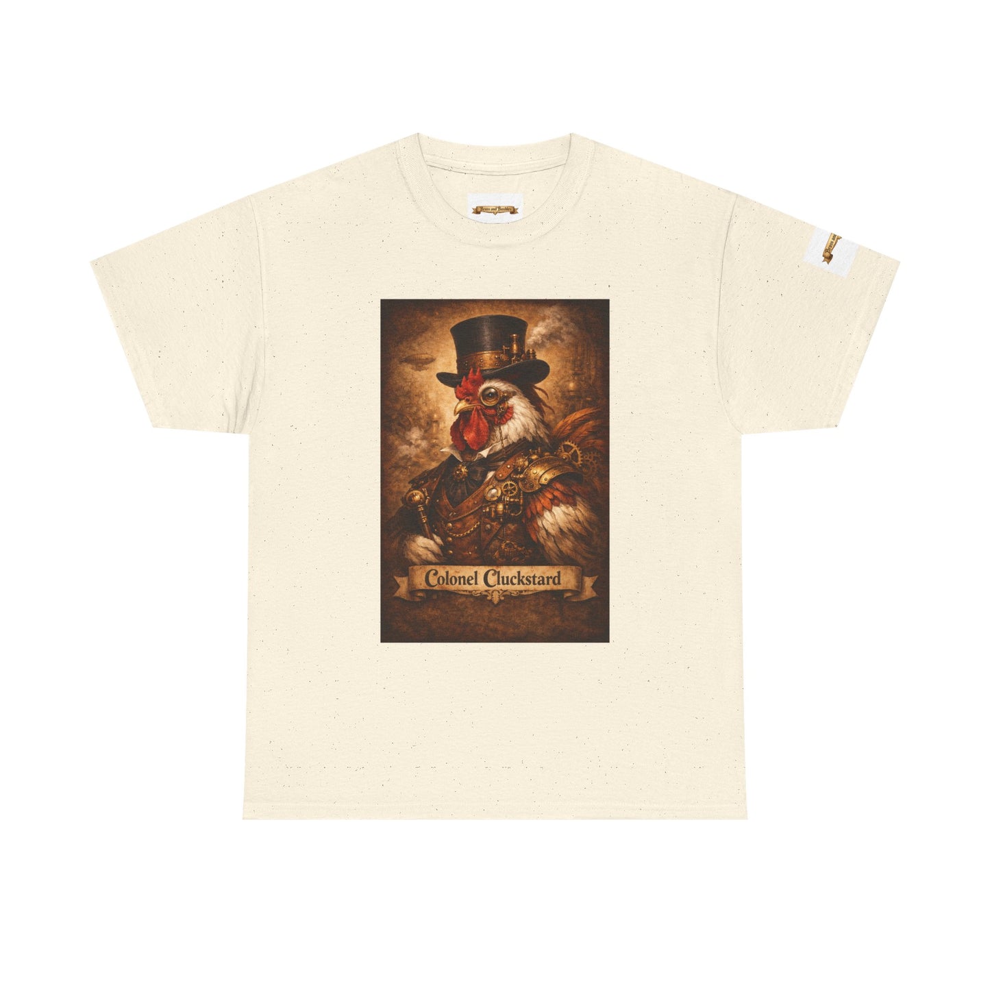 Steampunk Rooster Barnyard Ruler T-Shirt — Coop Protector Tee