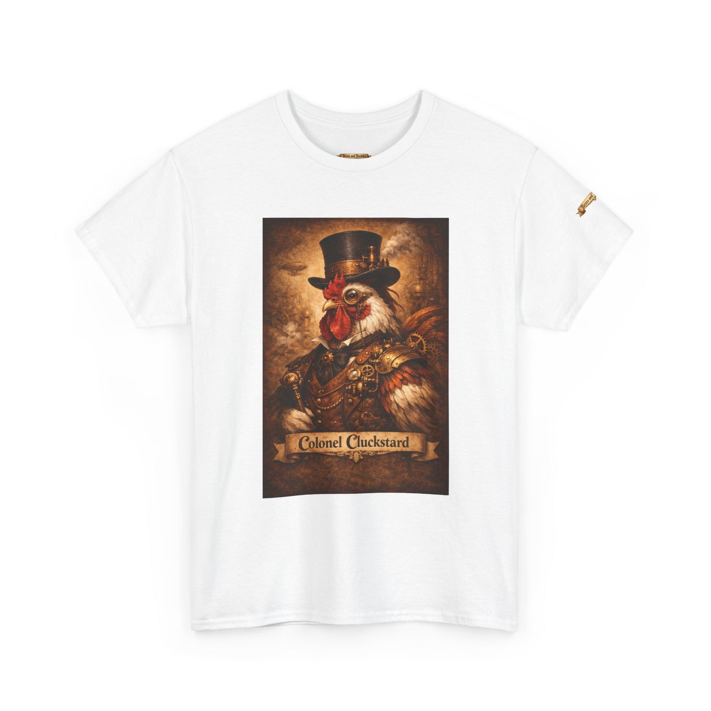 Steampunk Rooster Barnyard Ruler T-Shirt — Coop Protector Tee