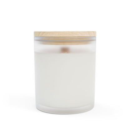 Steampunk Rose Gold Heart Frosted Glass Candle — Romantic 11oz Scented Gift