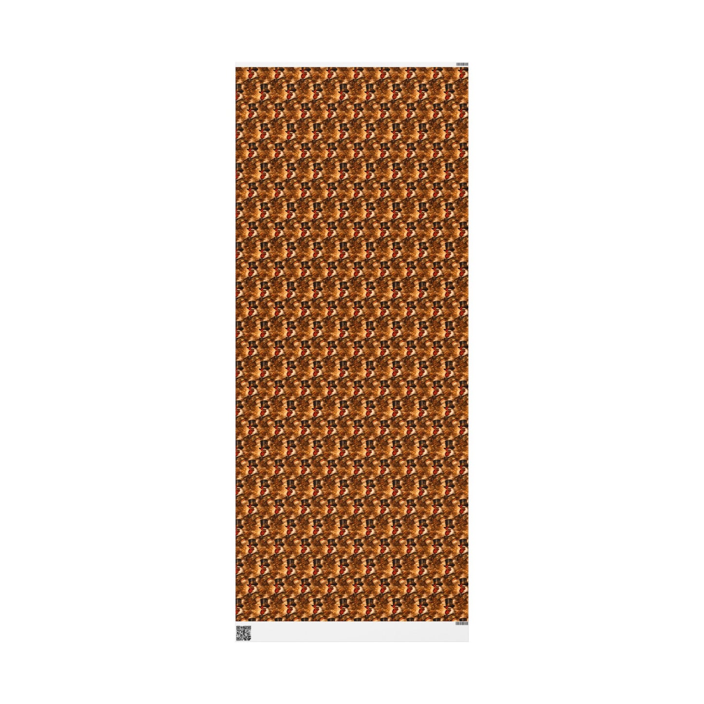 Wrapping Paper Roll — Rustic Rooster Farmhouse Pattern Featuring Colonel Cluckster