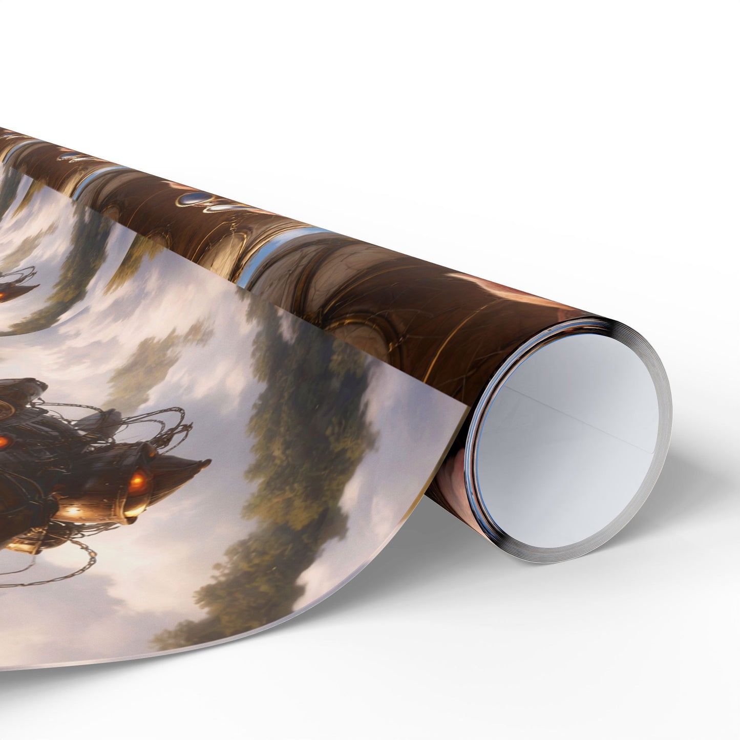 Blue Fantasy Piglet Wrapping Paper - Steampunk Gift Wrap Roll