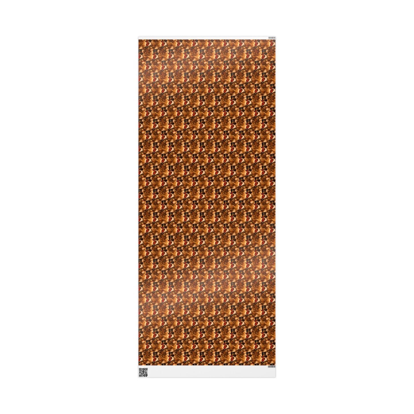 Wrapping Paper Roll — Rustic Rooster Farmhouse Pattern Featuring Colonel Cluckster