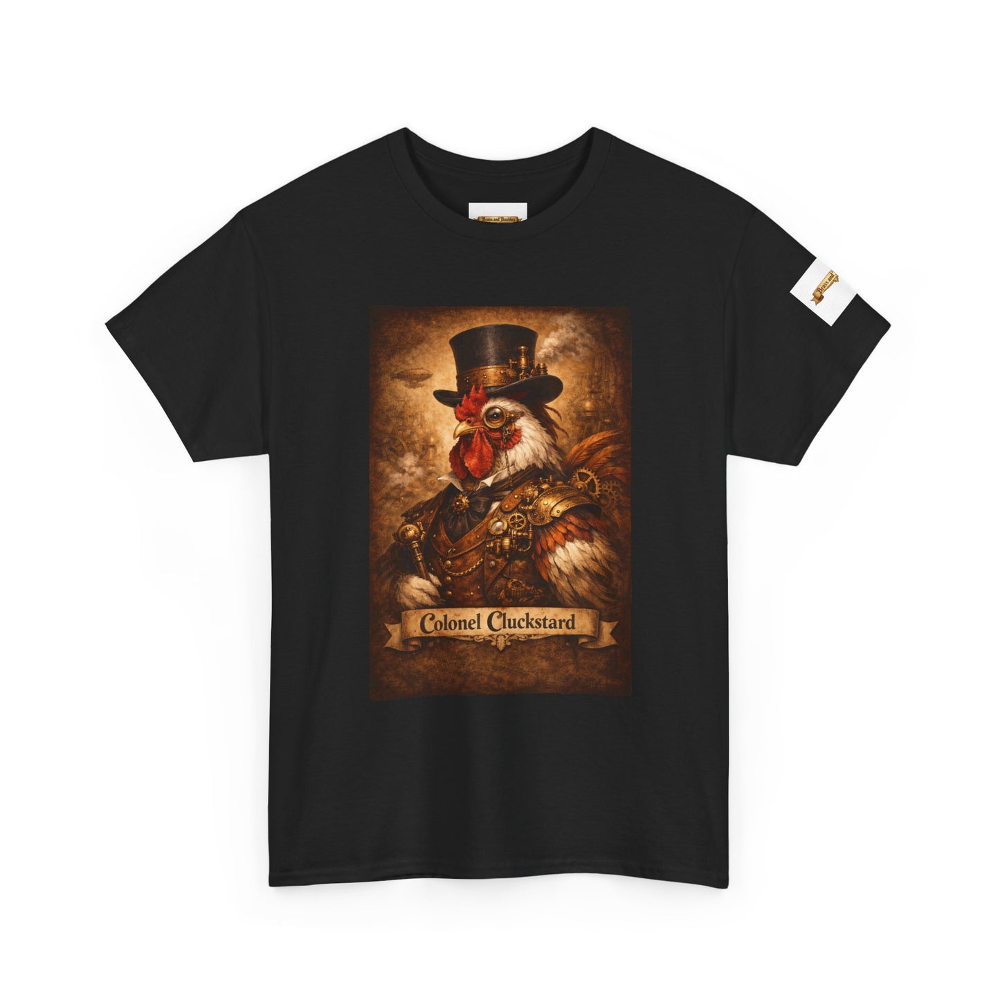 Steampunk Rooster Barnyard Ruler T-Shirt — Coop Protector Tee