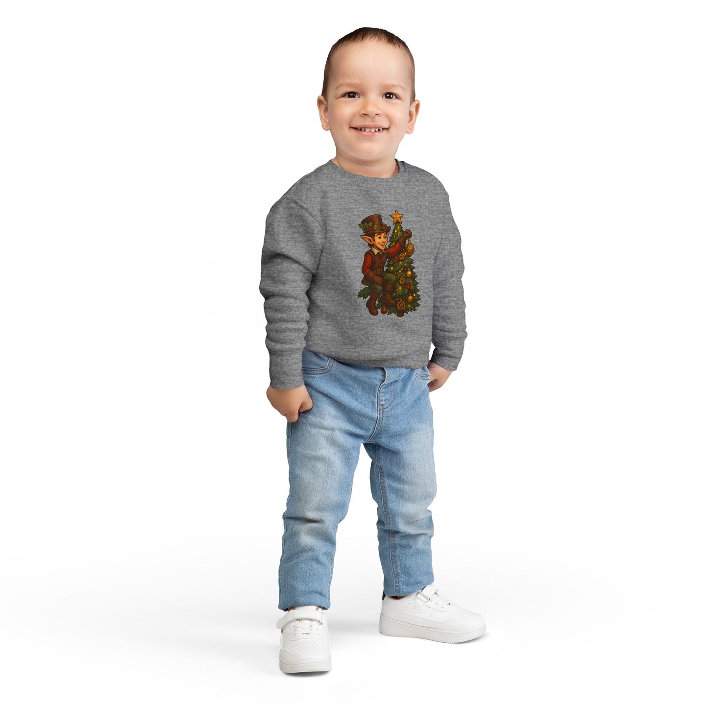Christmas Elf Toddler Sweatshirt, Cozy Holiday Apparel, Kids Gift, Cute Christmas Sweater, Festive Toddler Clothing, Winter Holiday Outfit