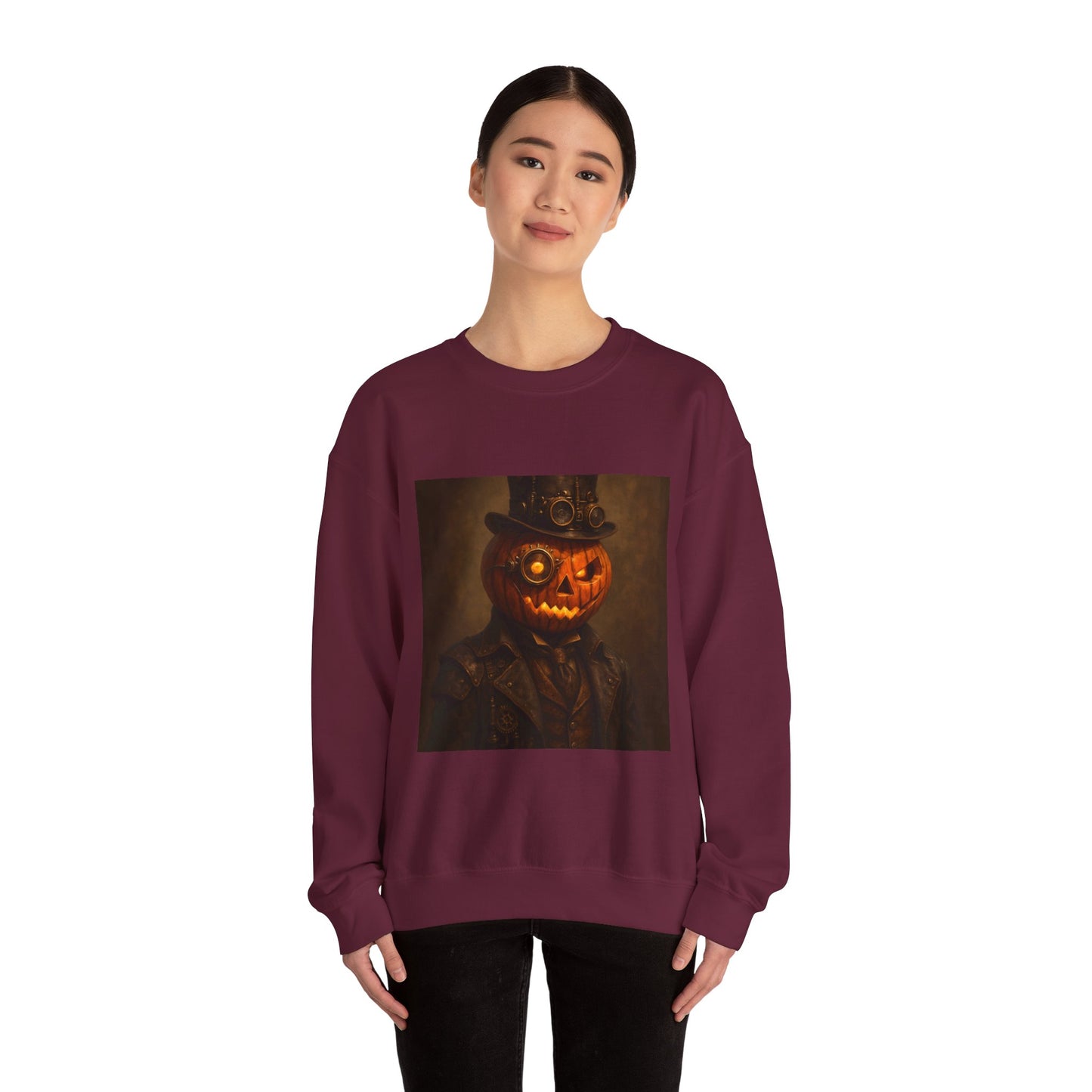 Halloween Pumpkin Art Crewneck Sweatshirt, Cozy Fall Fashion, Pumpkin Lover Gift, Unisex Sweater for Halloween, Unique Sweatshirt Gift