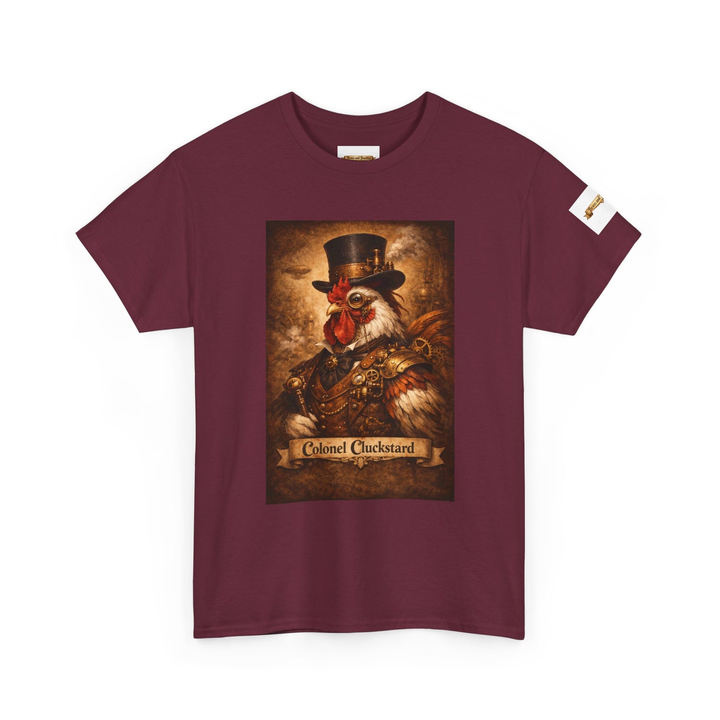 Steampunk Rooster Barnyard Ruler T-Shirt — Coop Protector Tee