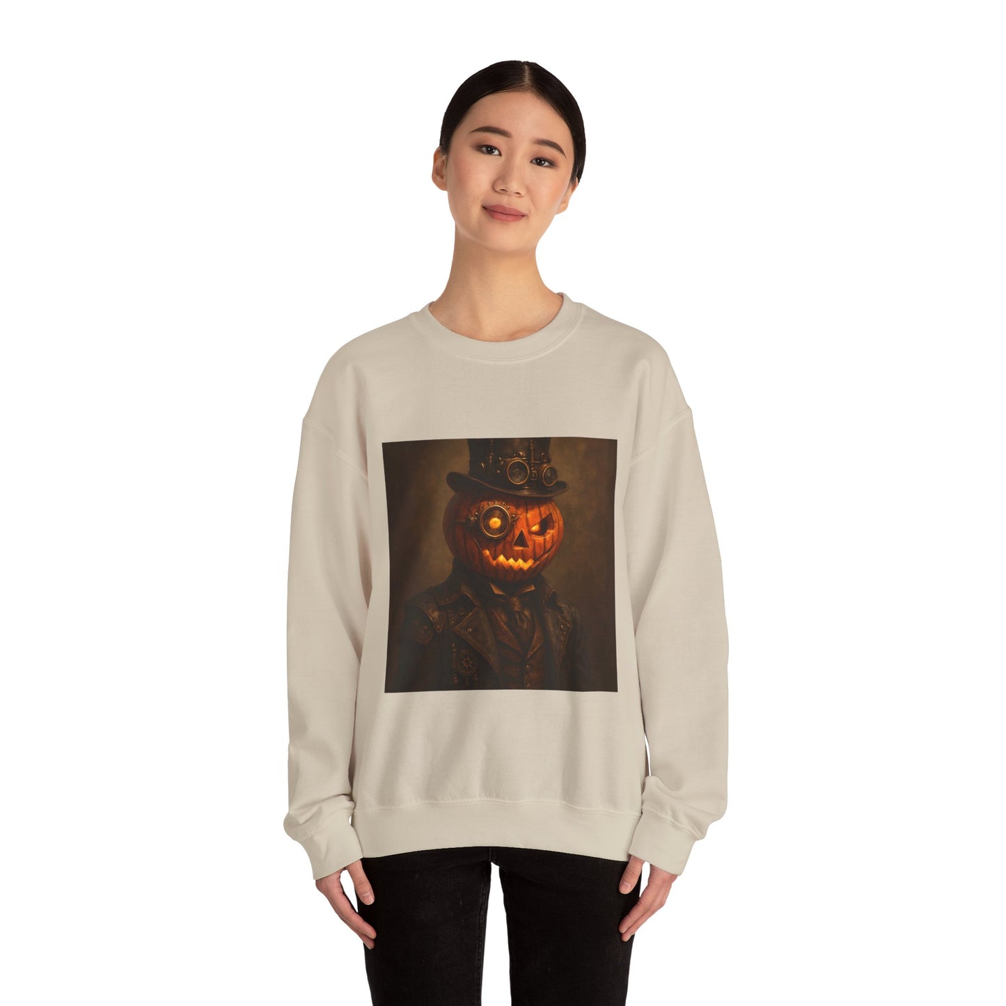 Halloween Pumpkin Art Crewneck Sweatshirt, Cozy Fall Fashion, Pumpkin Lover Gift, Unisex Sweater for Halloween, Unique Sweatshirt Gift