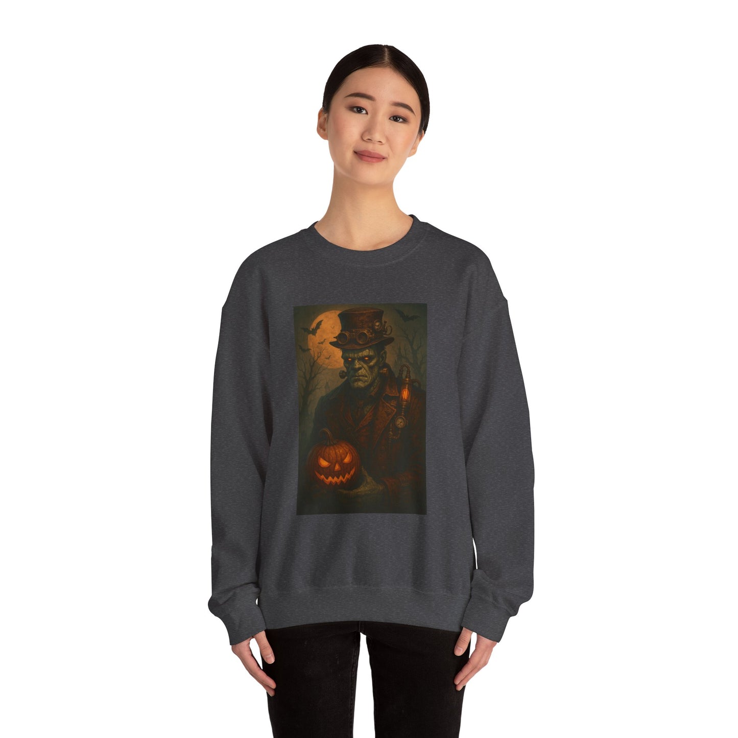 Halloween-Themed Unisex Crewneck Sweatshirt, Spooky Apparel, Autumn Fashion, Warm Fall Clothing, Pumpkin Decor, Seasonal Gift